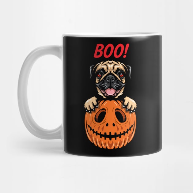 Halloween Pumpkin Pug by IPRINT